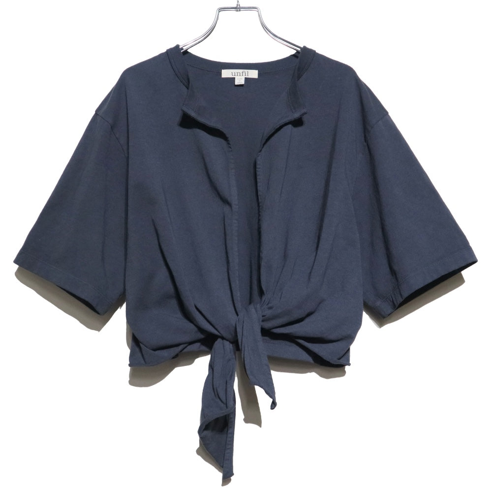 unfil(アンフィル)レディース ドライタッチコットンジャージーフロントタイティーカーディガン"dry touch cotton jersey front-tie T-cardigan"【WVSP-UW131】