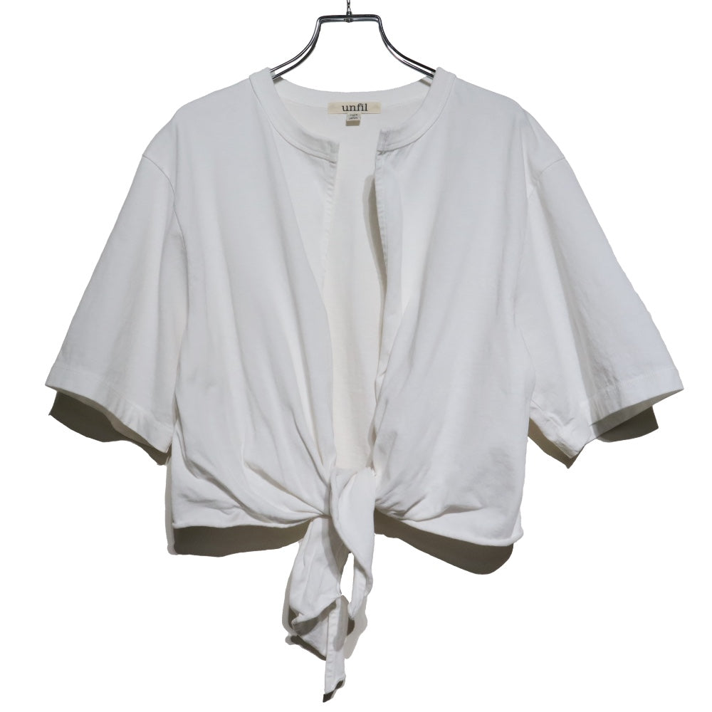 unfil(アンフィル)レディース ドライタッチコットンジャージーフロントタイティーカーディガン"dry touch cotton jersey front-tie T-cardigan"【WVSP-UW131】