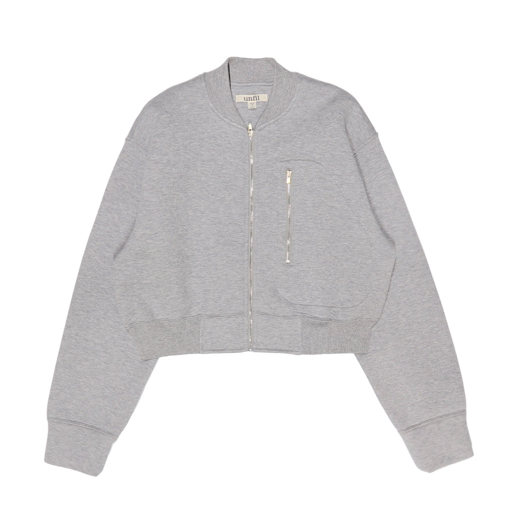 unfil(アンフィル)レディース ダブルフェイスジャージージップアップブルゾン "double faced jersey cropped zip jacket"【WFSP-UW109】