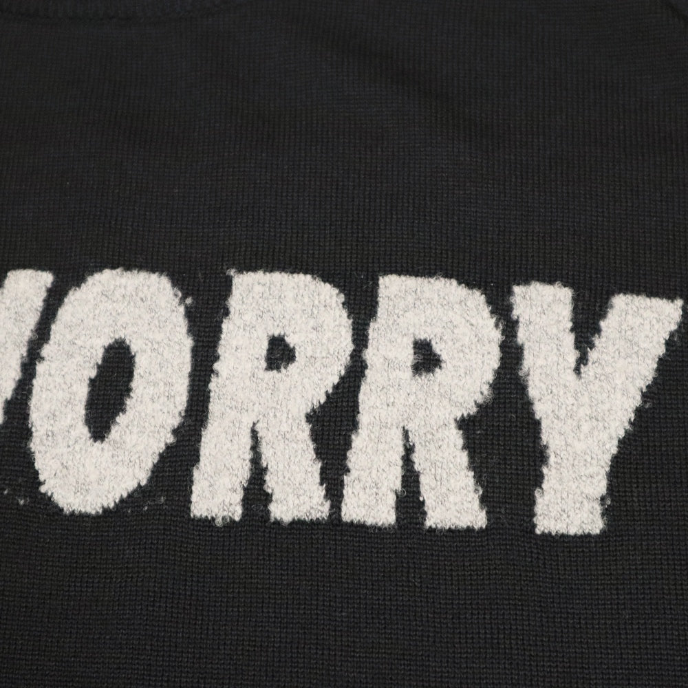 SALVAGE PUBLIC Kolepa(サルベージ パブリック コレパ)Wool Jacquard Crewneck Knit "NO WORRY" ジャガード クルーネック セーター【SVKA3022】