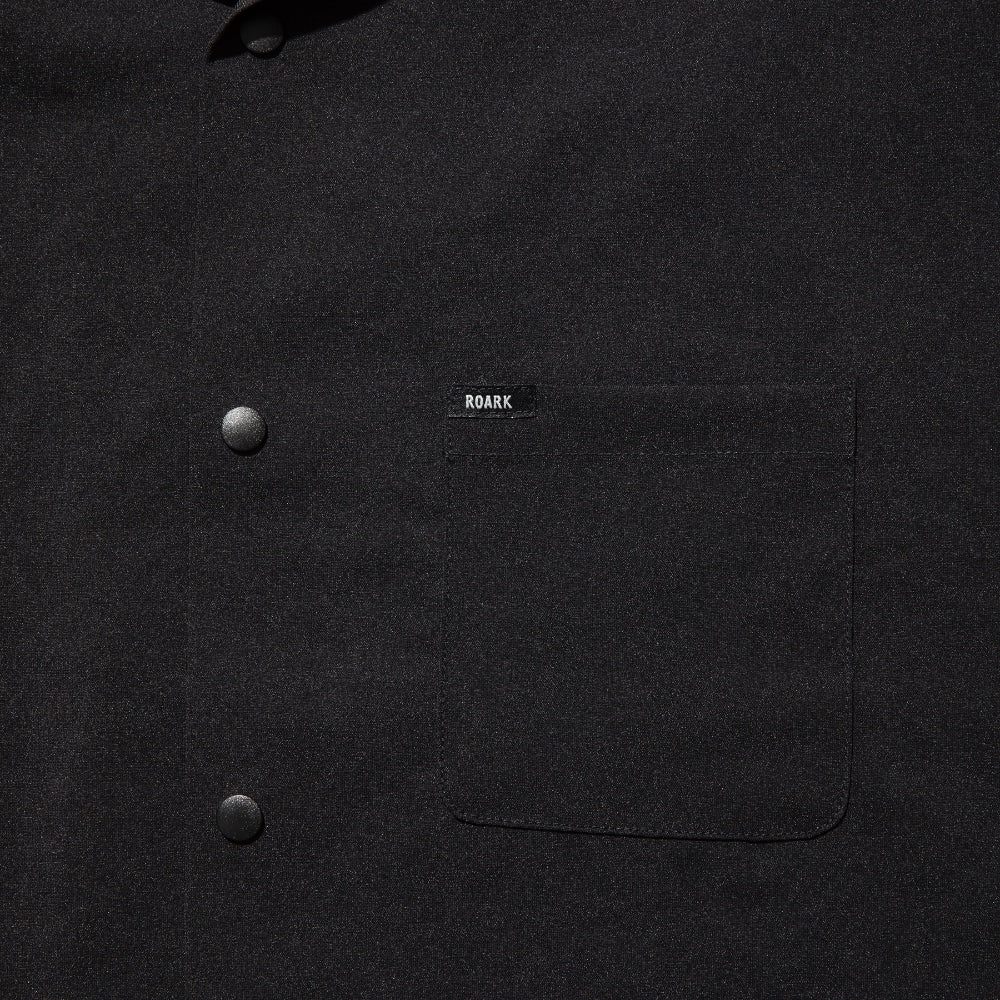 ROARK REVIVAL(ロアーク リバイバル)DELTA LS SHIRTS - w/Polartec ストレッチ ポリエステル オープンカラー シャツ【RWJ950-BLK】