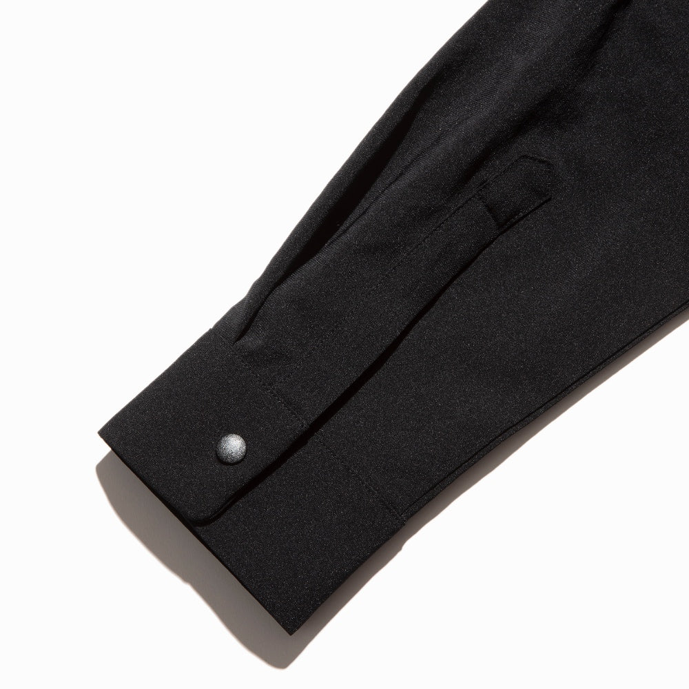 ROARK REVIVAL(ロアーク リバイバル)DELTA LS SHIRTS - w/Polartec ストレッチ ポリエステル オープンカラー シャツ【RWJ950-BLK】