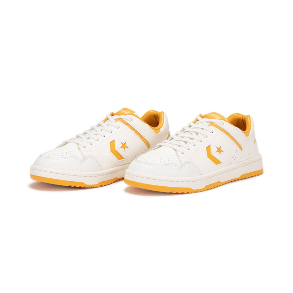 CONVERSE SKATEBOARDING(コンバース スケートボーディング) レザー スニーカー”WEAPON SK OX” ”ホワイト/イエロー”【34201541230】