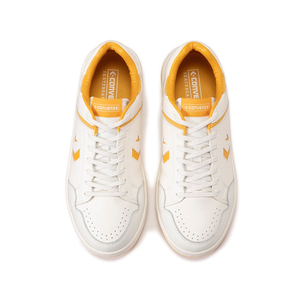 CONVERSE SKATEBOARDING(コンバース スケートボーディング) レザー スニーカー”WEAPON SK OX” ”ホワイト/イエロー”【34201541230】