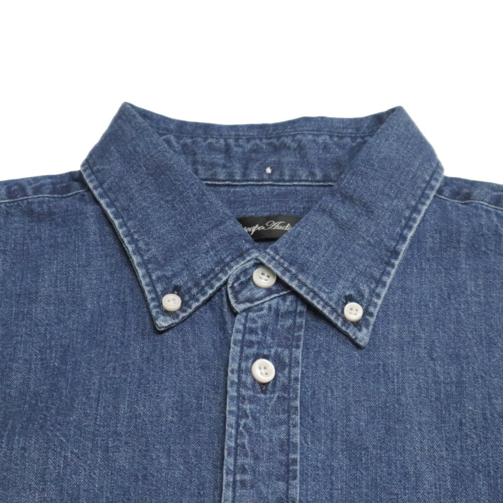 Audience(オーディエンス)メンズ 備後」 7オンス ムラデニム 釦ダウン ボクシーAライン ハーフスリーブシャツ 【AUD6505】