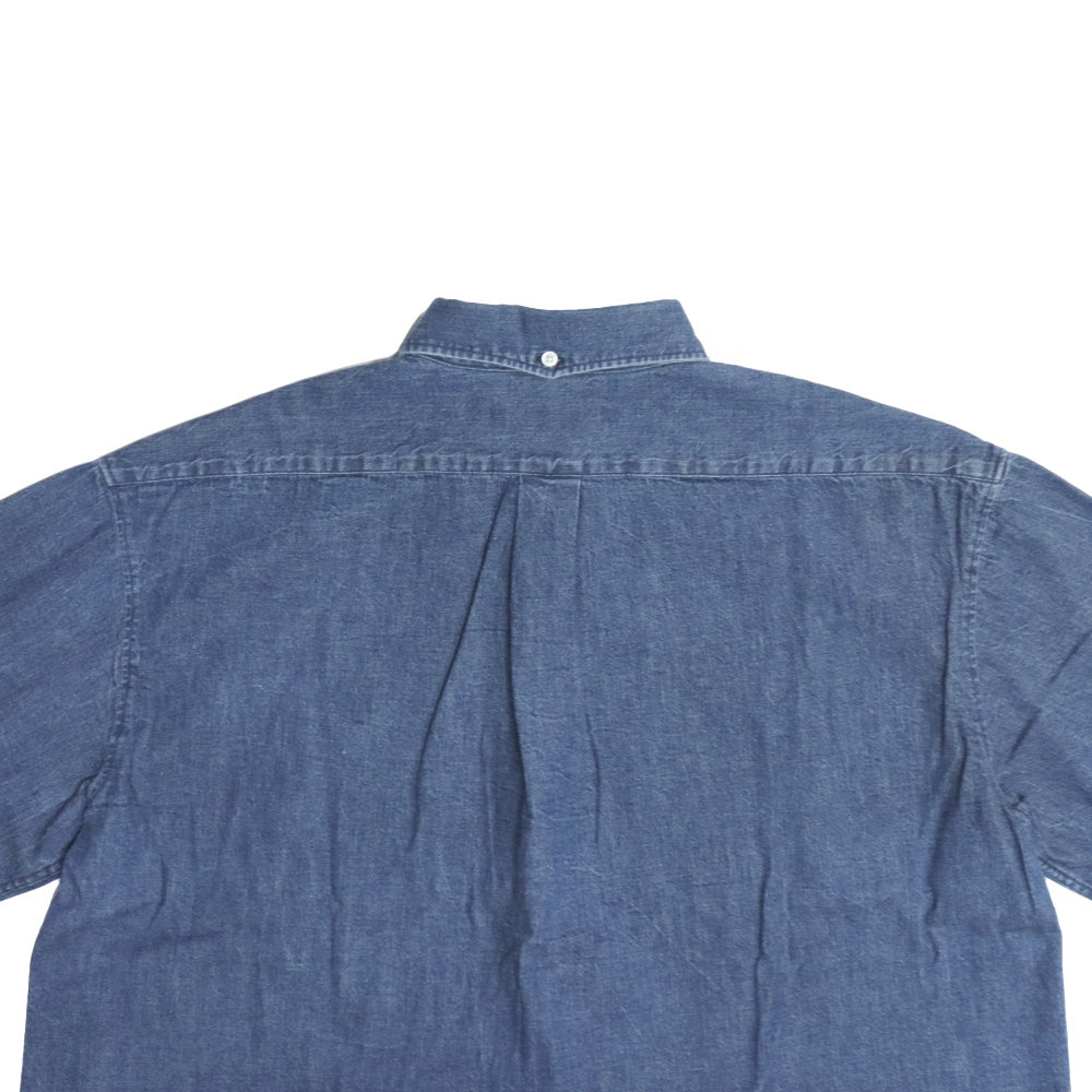 Audience(オーディエンス)メンズ 備後」 7オンス ムラデニム 釦ダウン ボクシーAライン ハーフスリーブシャツ 【AUD6505】