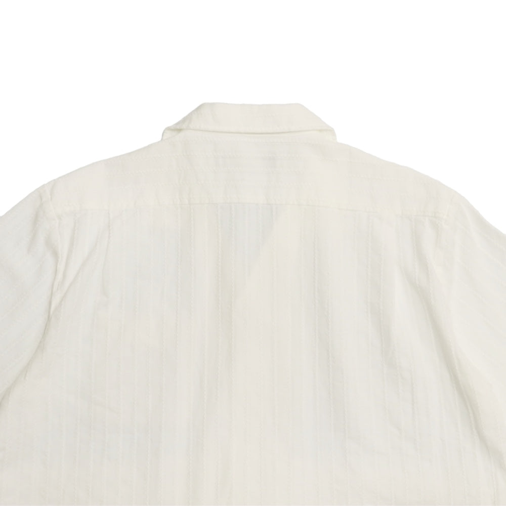 Audience(オーディエンス)メンズ レノクロス「からみ編み」オープンカラー ハーフスリーブシャツ【AUD6541】