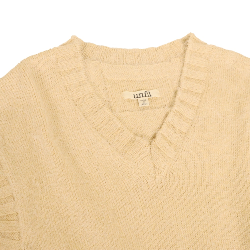 unfil(アンフィル)レディース コットン&シルクシャギーVネックベスト "cotton & silk shaggy V-neck vest"【WVSP-UW102】