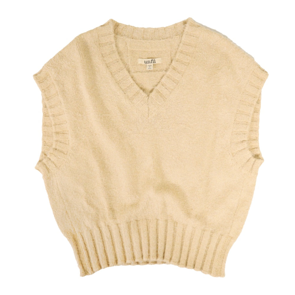unfil(アンフィル)レディース コットン&シルクシャギーVネックベスト "cotton & silk shaggy V-neck vest"【WVSP-UW102】