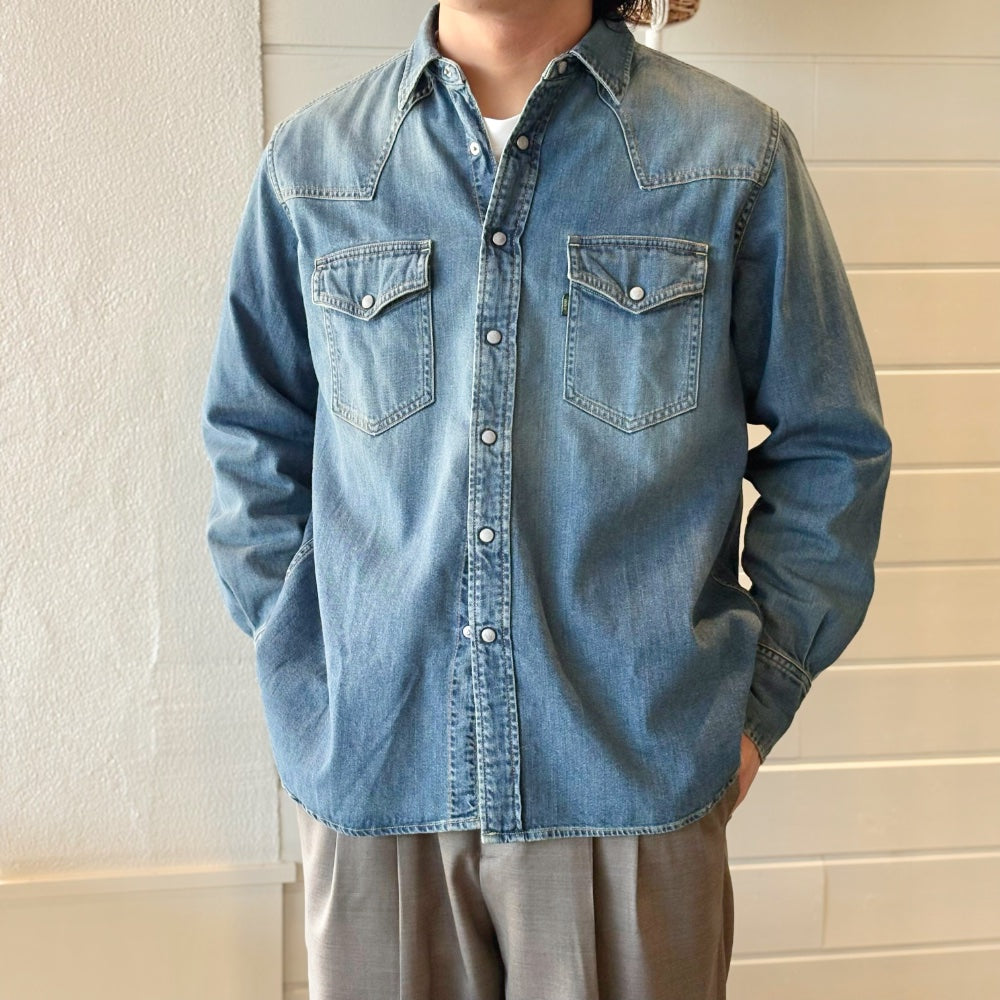 FOB FACTORY(エフオービー ファクトリー) Denim Western Shirt デニム ウエスタン シャツ【F3506】