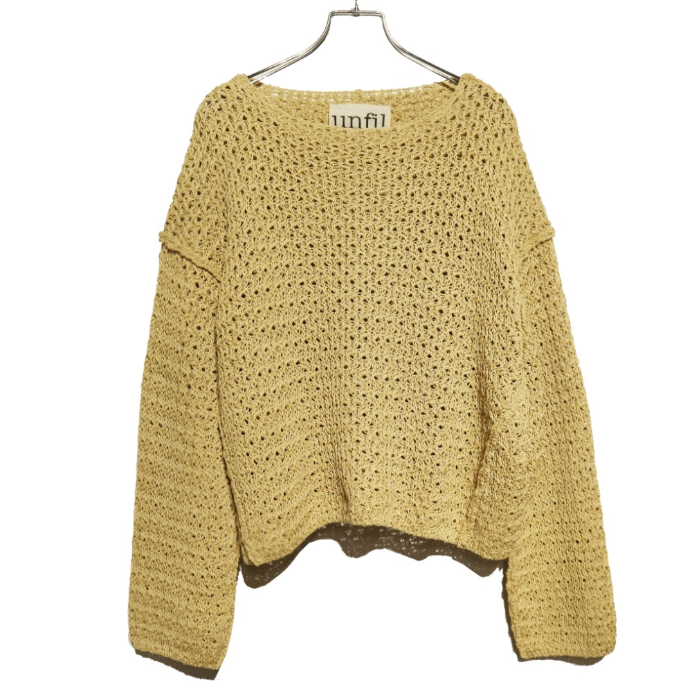 unfil(アンフィル)レディース ダブルハニカムメッシュスウェット "double honeycomb mesh sweater"【WVSP-UW110】