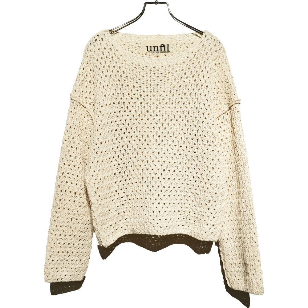 unfil(アンフィル)レディース ダブルハニカムメッシュスウェット "double honeycomb mesh sweater"【WVSP-UW110】