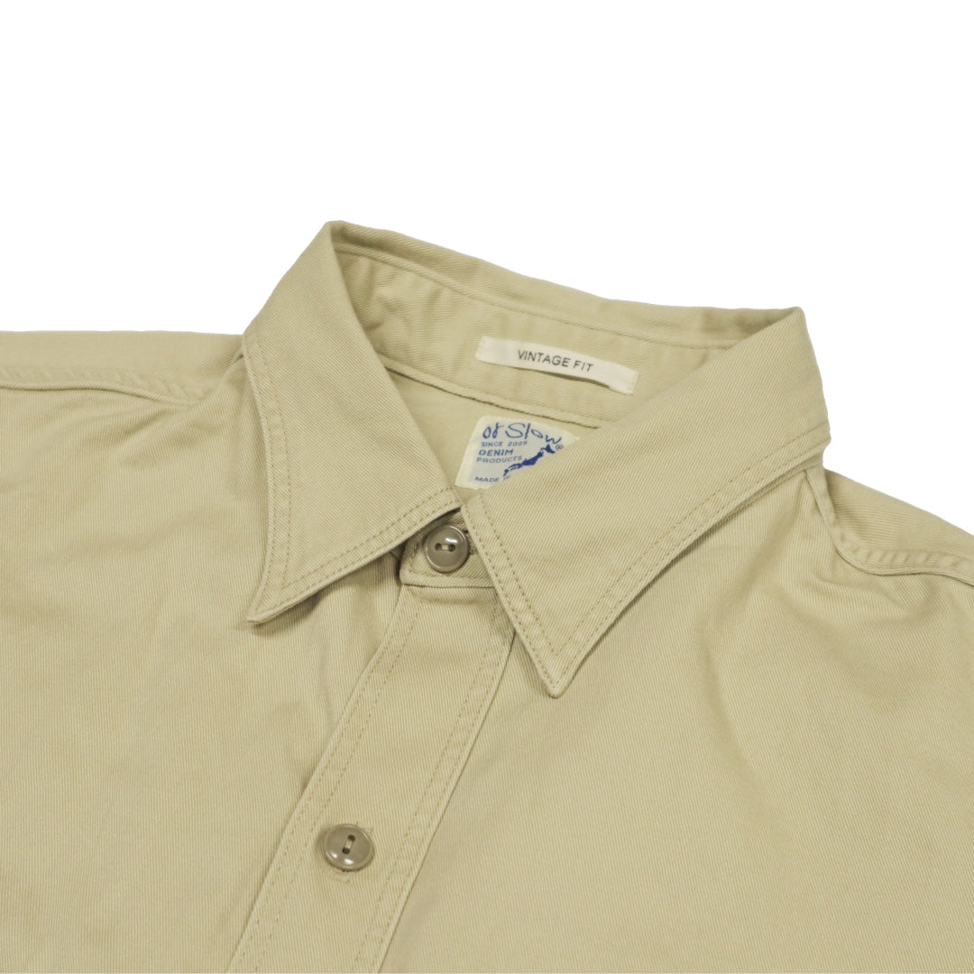 orSlow(オアスロウ) COTTON TWILL VINTAYGE FIT WORK SHIRT ヴィンテージフィット ワークシャツ ベージュコットンツイル【03-V8070-67】