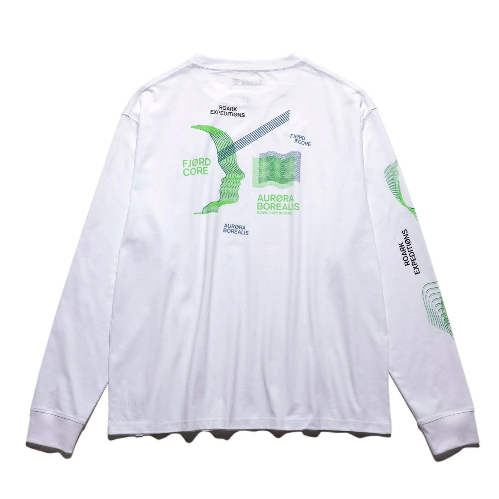 ROARK REVIVAL(ロアーク リバイバル)"AURORA" L/S TEE プリント ロングスリーブ Tシャツ【RLTJ1050-WHT】