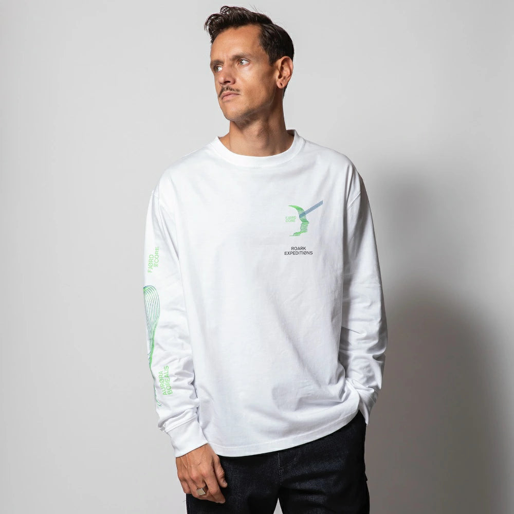 ROARK REVIVAL(ロアーク リバイバル)"AURORA" L/S TEE プリント ロングスリーブ Tシャツ【RLTJ1050-WHT】