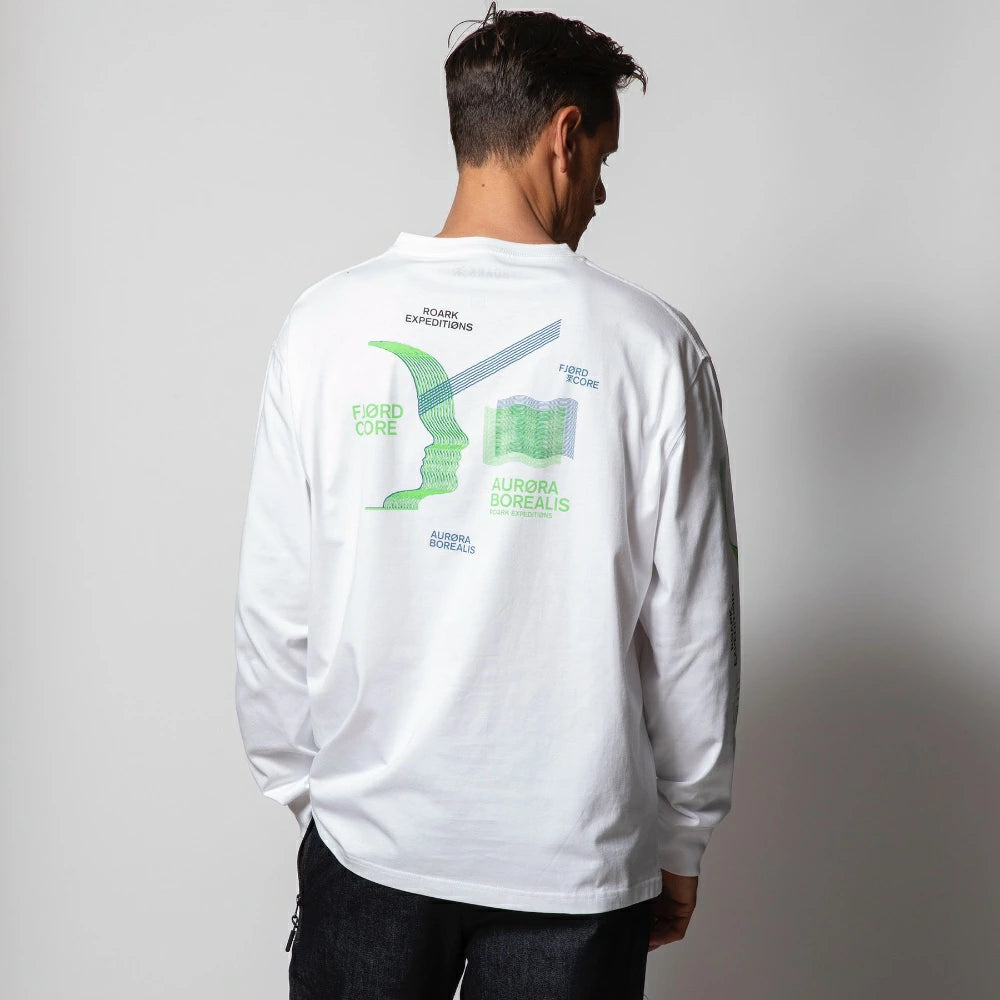 ROARK REVIVAL(ロアーク リバイバル)"AURORA" L/S TEE プリント ロングスリーブ Tシャツ【RLTJ1050-WHT】