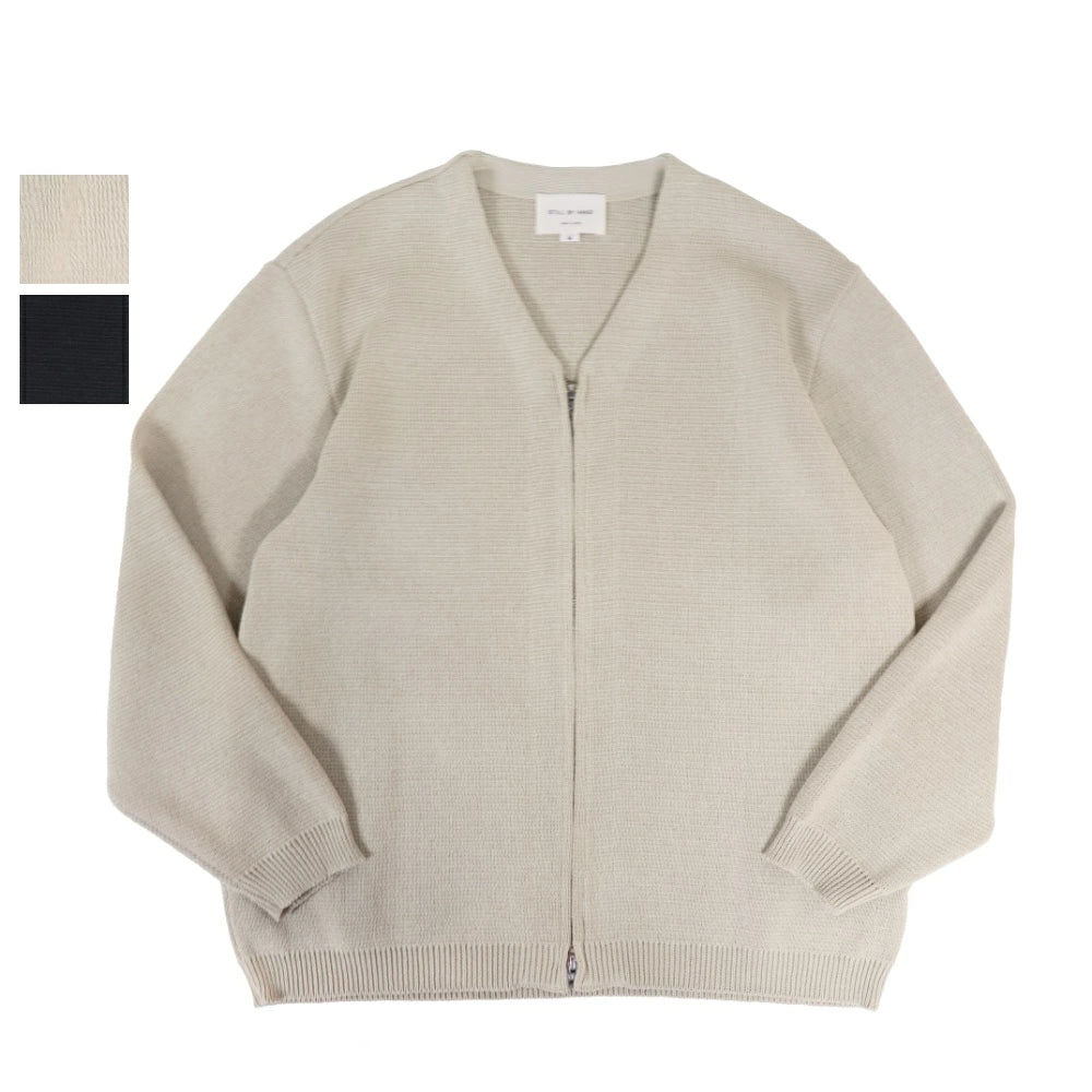 STILL BY HAND(スティル バイ ハンド)Polyester/Paper Zip Up Cardigan ポリエステル/ペーパー ジップアップ カーディガン【KN01251】