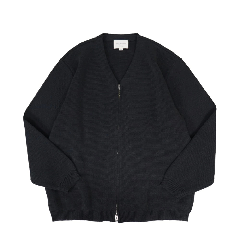 STILL BY HAND(スティル バイ ハンド)Polyester/Paper Zip Up Cardigan ポリエステル/ペーパー ジップアップ カーディガン【KN01251】