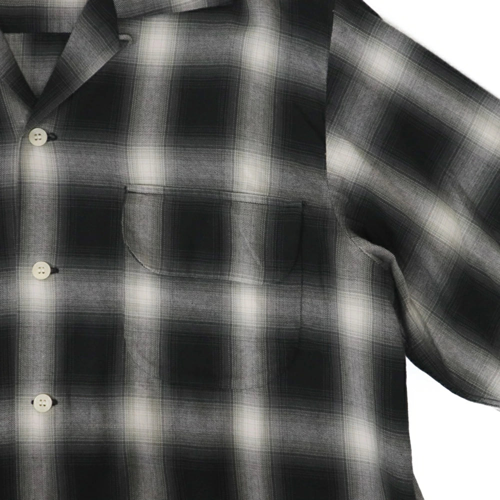orSlow(オアスロウ)Ombre Check Shirts オンブレチェック オープンカラーシャツ ブラック/ブラウン【01-8080-161/154】