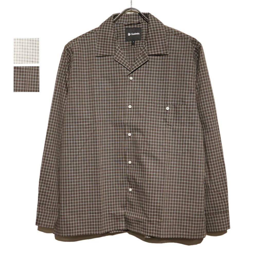 Goldwin(ゴールドウィン)ユニセックス ペーパー/リネン プラッド シャツ Pepar/Linen Plaid Shirts【GL55142】