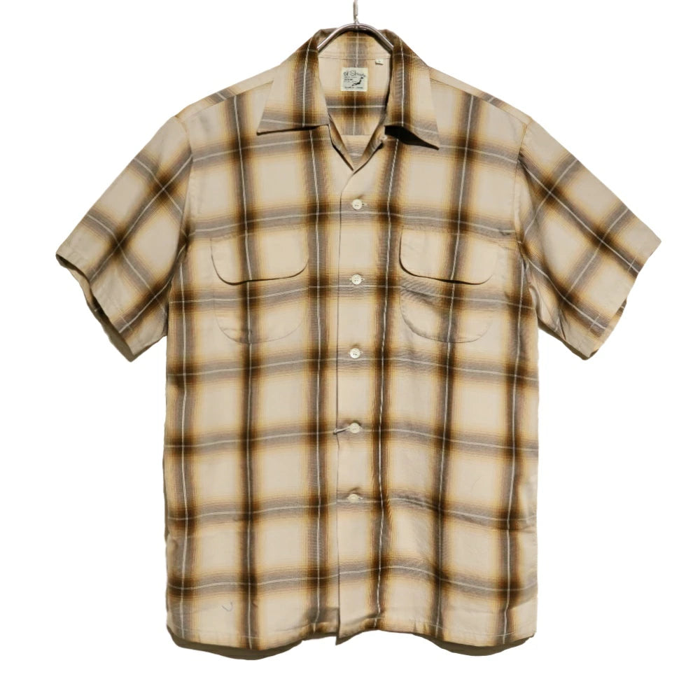 orSlow(オアスロウ)Ombre Check Shirts オンブレチェック オープンカラーシャツ ブラック/ブラウン【01-8081】