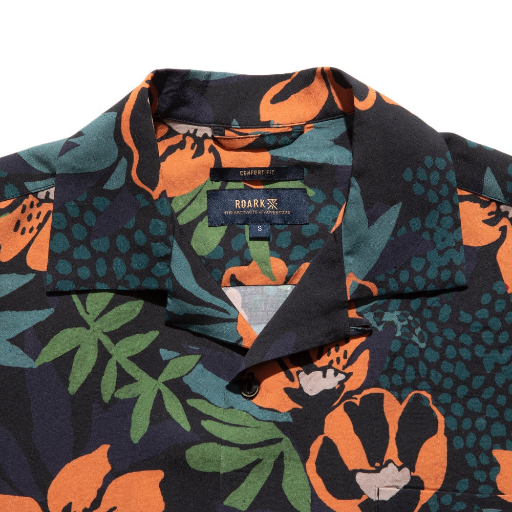 ROARK REVIVAL(ロアーク リバイバル)"JOURNEY TAHITI NUI" S/S WOVEN - COMFORT FIT フラワープリント オープンカラーシャツ