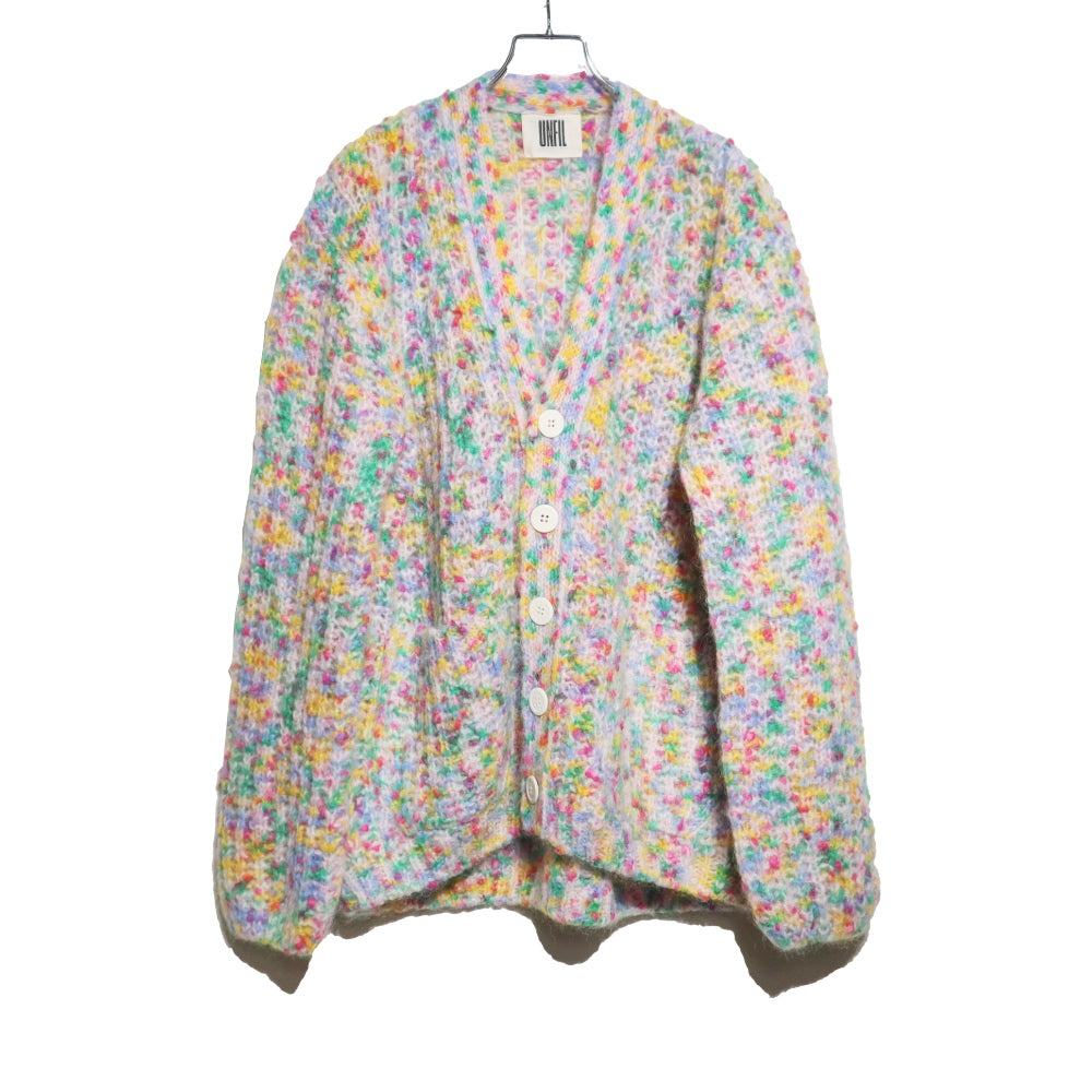unfil(アンフィル)レディース　スーパーキッドモヘヤ&コットンネップヤーンリブニットカーディガン "SUPERKID MOHAIR & COTTON NEP YARN RIBBED-KNIT C/D"【WVFL-UW111】