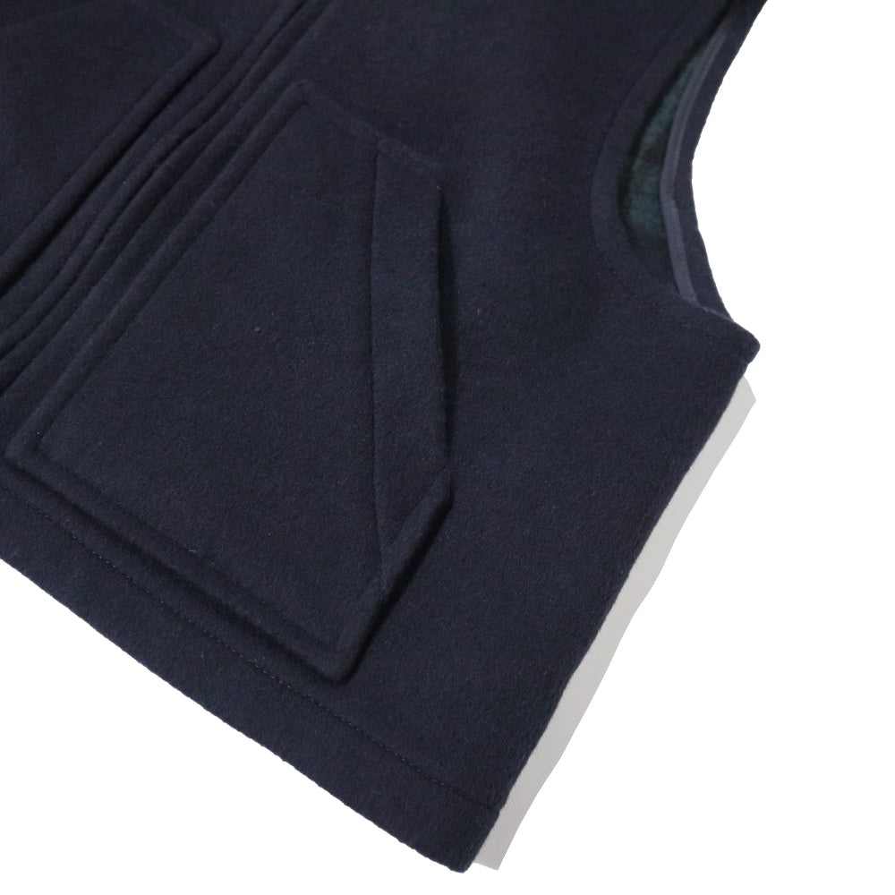 unfil(アンフィル)レディース　UNFIL WOOL BLEND DOUBLE FACE ZIP-UP VEST 【LONDON TRADITION×UNFIL】ダブルフェイス ジップベスト【WVFL-UW133】