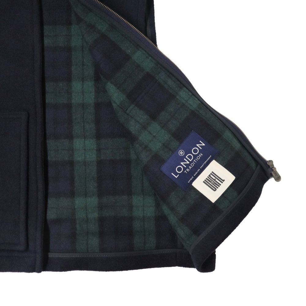 unfil(アンフィル)レディース　UNFIL WOOL BLEND DOUBLE FACE ZIP-UP VEST 【LONDON TRADITION×UNFIL】ダブルフェイス ジップベスト【WVFL-UW133】