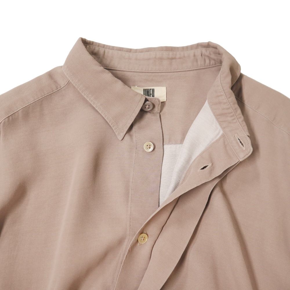 unfil(アンフィル)レディース　レーヨンギャバジンピグメントウォッシュクロップドシャツ "RAYON GABARDINE PIGMENT WASHED CROPPED SHIRT"【WXSP-UW105】