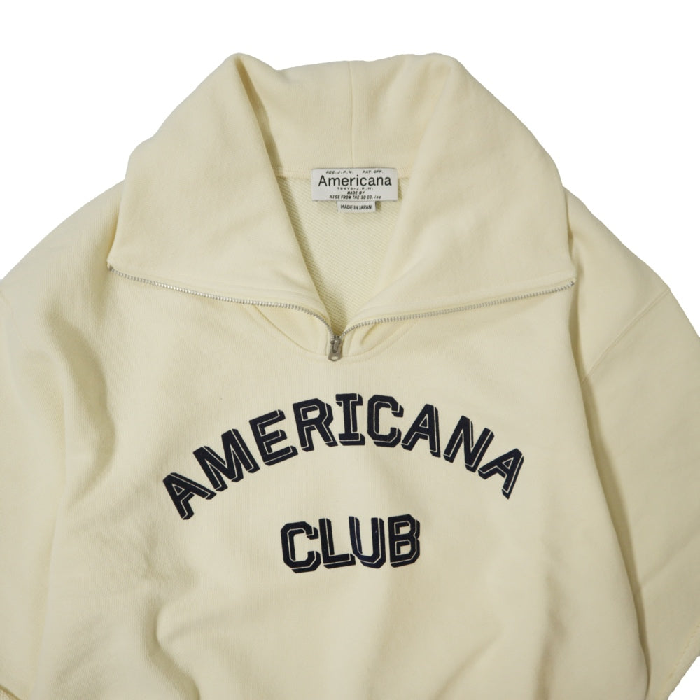 Americana(アメリカーナ)レディースクロップド ハーフジップ スウェット【BRF-801A-2】