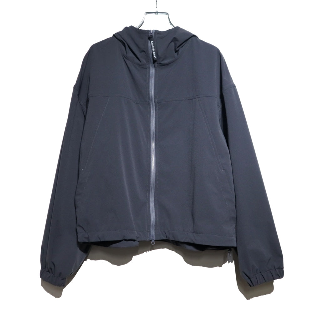 Americana(アメリカーナ)レディース Polyester Taffeta 4Way Strech Cropped Zip Up Hoodie ポリエステル タフタ 4Way ジップ アップ フーディー【RFT-S-008】