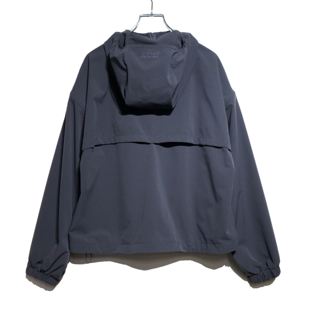 Americana(アメリカーナ)レディース Polyester Taffeta 4Way Strech Cropped Zip Up Hoodie ポリエステル タフタ 4Way ジップ アップ フーディー【RFT-S-008】