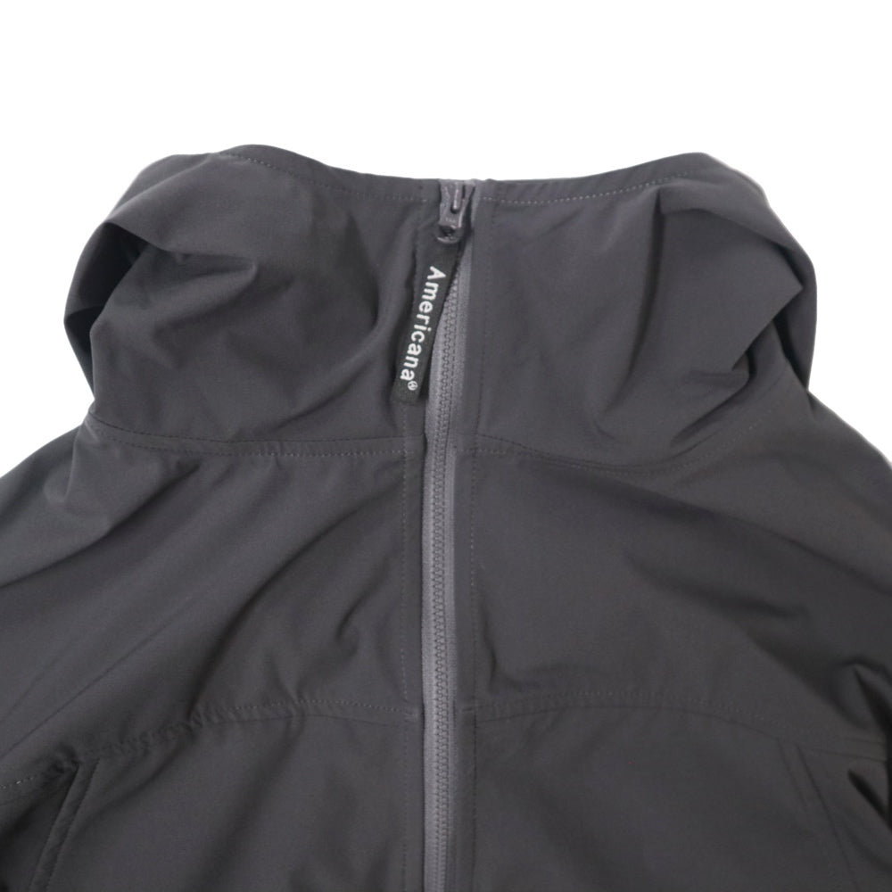 Americana(アメリカーナ)レディース Polyester Taffeta 4Way Strech Cropped Zip Up Hoodie ポリエステル タフタ 4Way ジップ アップ フーディー【RFT-S-008】