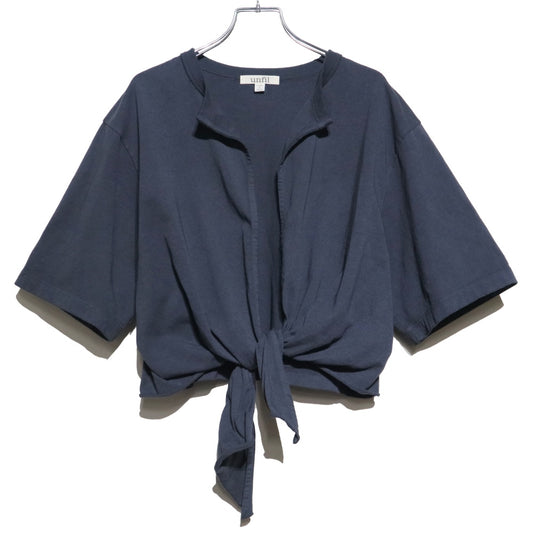 unfil(アンフィル)レディース ドライタッチコットンジャージーフロントタイティーカーディガン"dry touch cotton jersey front-tie T-cardigan"【WVSP-UW131】