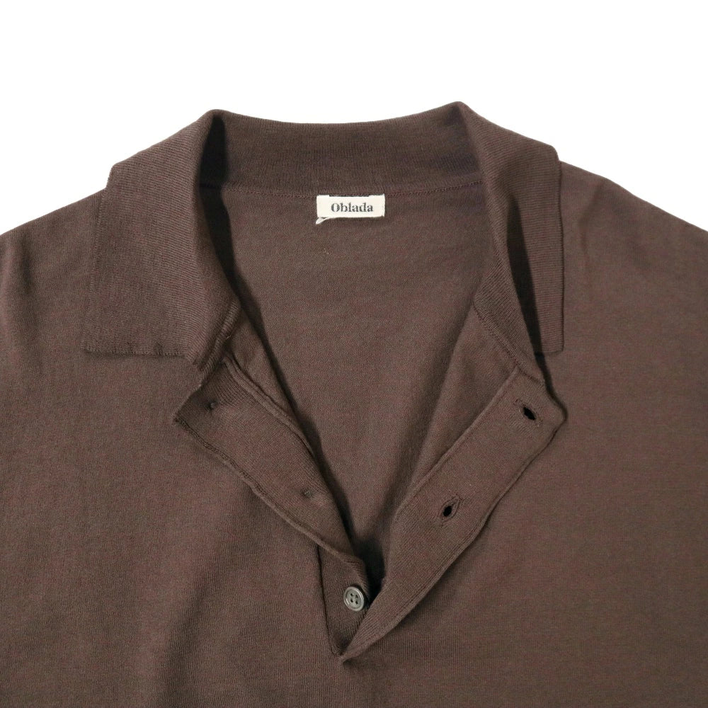 oblada(オブラダ)レディース"SUMMER HENRY POLO KNIT"サマーヘンリーポロニット 【M2610KN02】