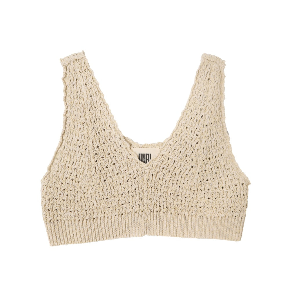 unfil(アンフィル)レディース　ダブルハニカムメッシュニットクロップベスト"DOUBLE HONEYCOMB MESH-KNIT CROPPED VEST "【WXSP-UW114】
