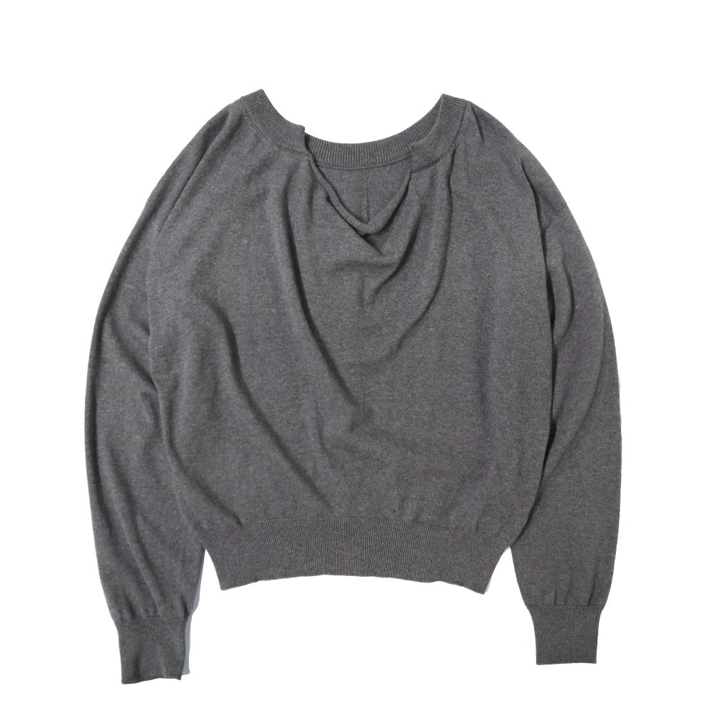 unfil(アンフィル)レディース　ソフトヤク＆コットン ドレープフロントニット　 "SOFT YAK & COTTON DRAPED-FRONT KNIT P/O"【WXSP-UW107】