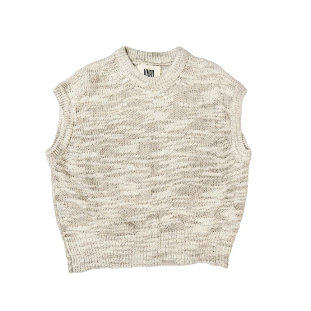 unfil(アンフィル)レディース　リネン＆シルク メランジ スラブヤーン ベスト　"LINEN & SILK MELANGE SLUB YARN VEST"【WXSP-UW102】