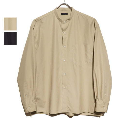 YLÈVE(イレーヴ) メンズ/ FINX COTTON WEATHER SHIRT フィンクスコットン ウェザークロス バンドカラーシャツ【1705250008】