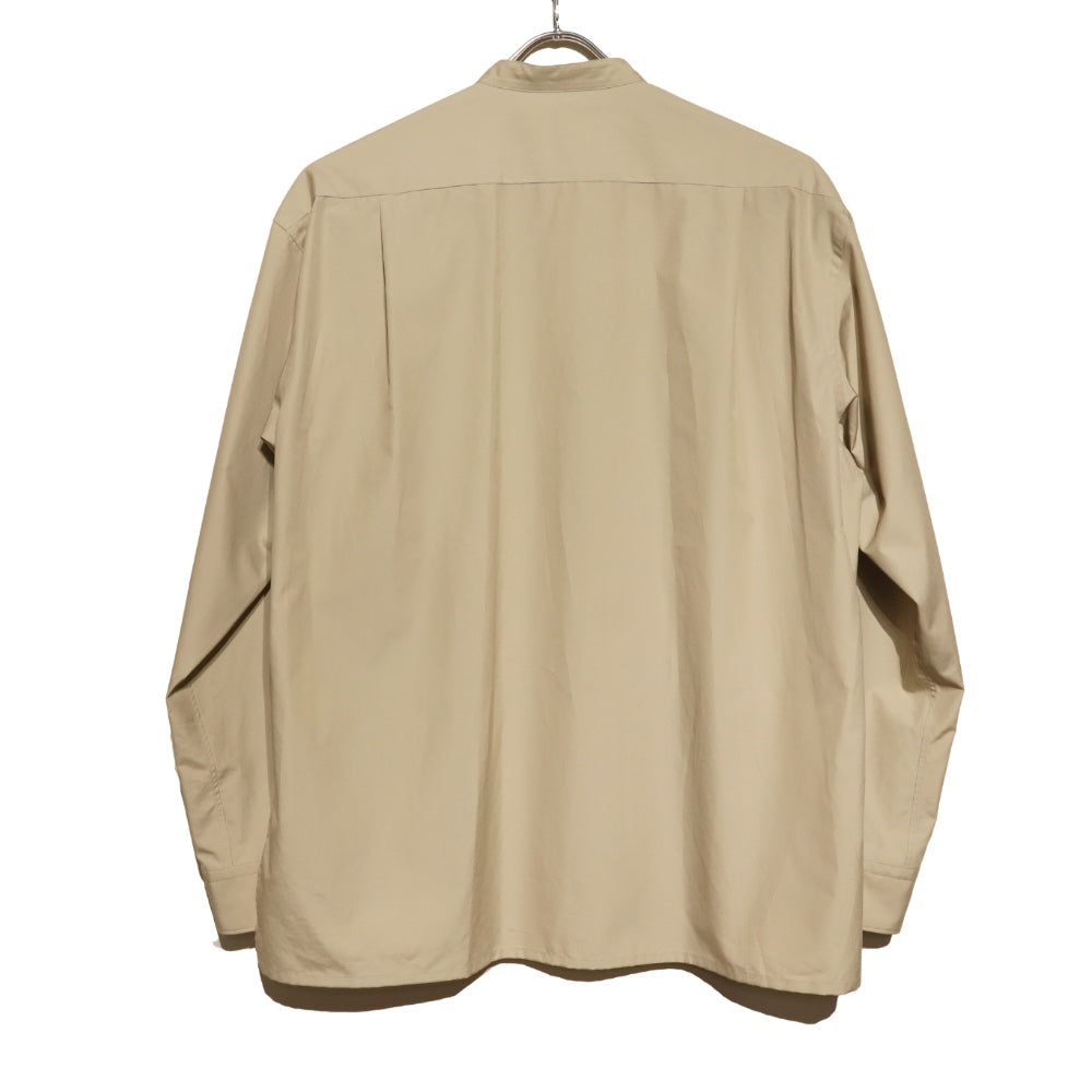 YLÈVE(イレーヴ) メンズ/ FINX COTTON WEATHER SHIRT フィンクスコットン ウェザークロス バンドカラーシャツ【1705250008】
