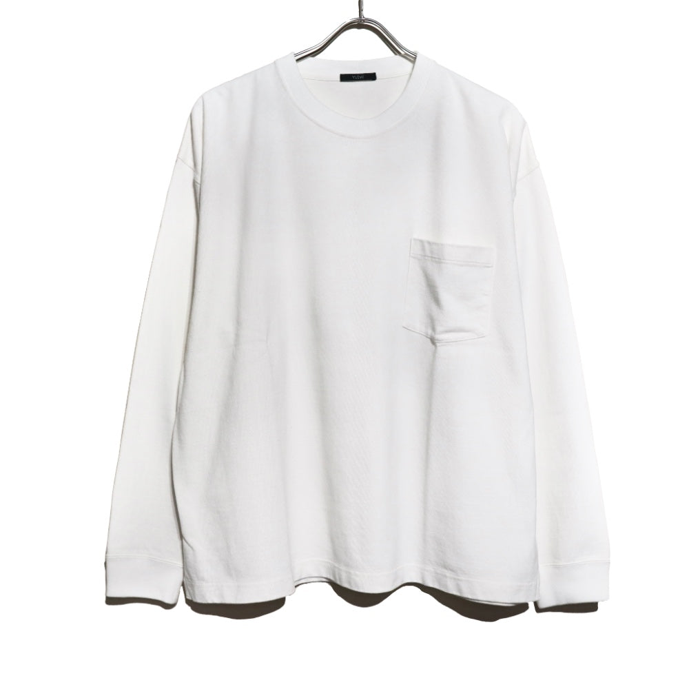 YLÈVE(イレーヴ) メンズ/ OPEN END COTTON PIGMENT DYE PULL OVER  オープンエンド コットン ピグメントダイ L/S Tシャツ【1705266096】