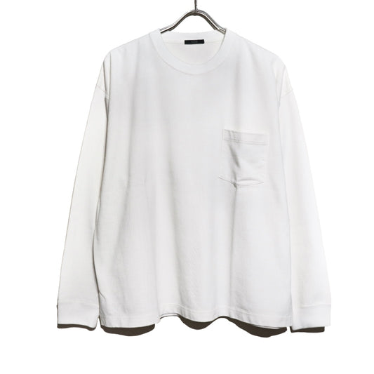 YLÈVE(イレーヴ) メンズ/ OPEN END COTTON PIGMENT DYE PULL OVER  オープンエンド コットン ピグメントダイ L/S Tシャツ【1705266096】