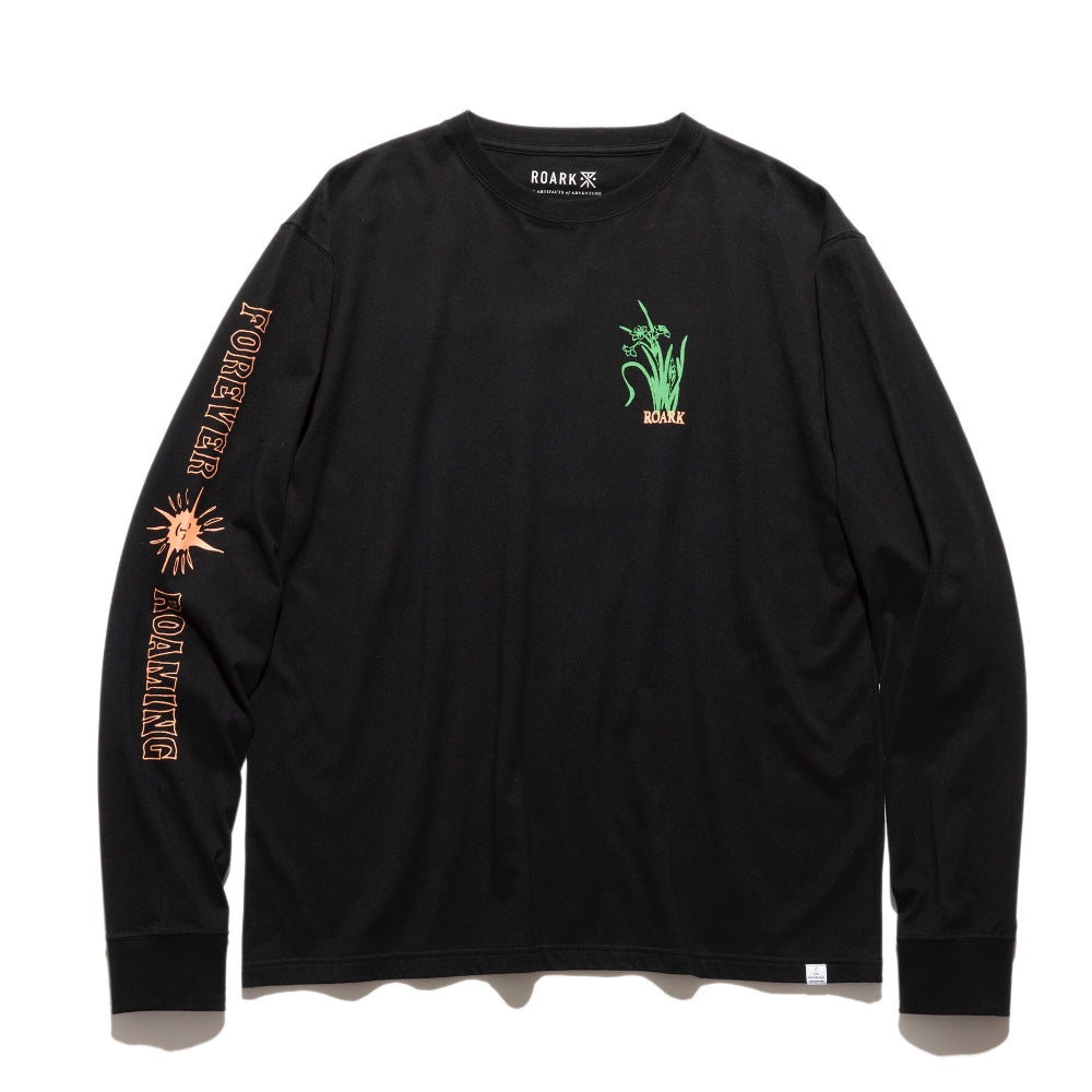 ROARK REVIVAL(ロアーク リバイバル)"GARDEN" L/S TEE プリント ロングスリーブ Tシャツ【RLTJ954-BLK】