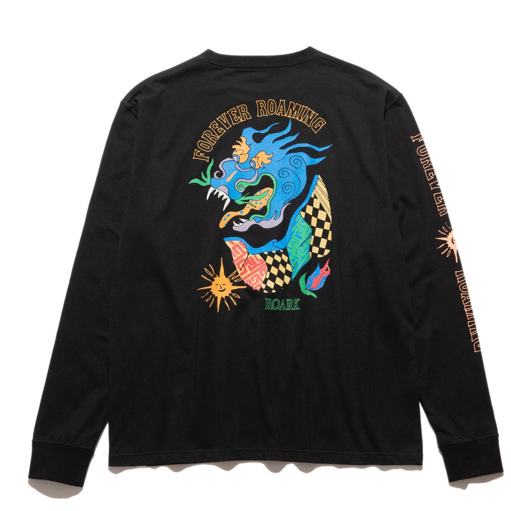 ROARK REVIVAL(ロアーク リバイバル)"GARDEN" L/S TEE プリント ロングスリーブ Tシャツ【RLTJ954-BLK】