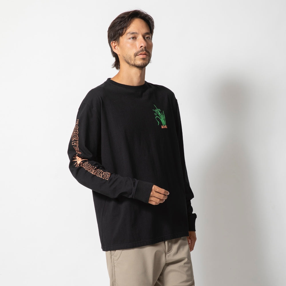 ROARK REVIVAL(ロアーク リバイバル)"GARDEN" L/S TEE プリント ロングスリーブ Tシャツ【RLTJ954-BLK】