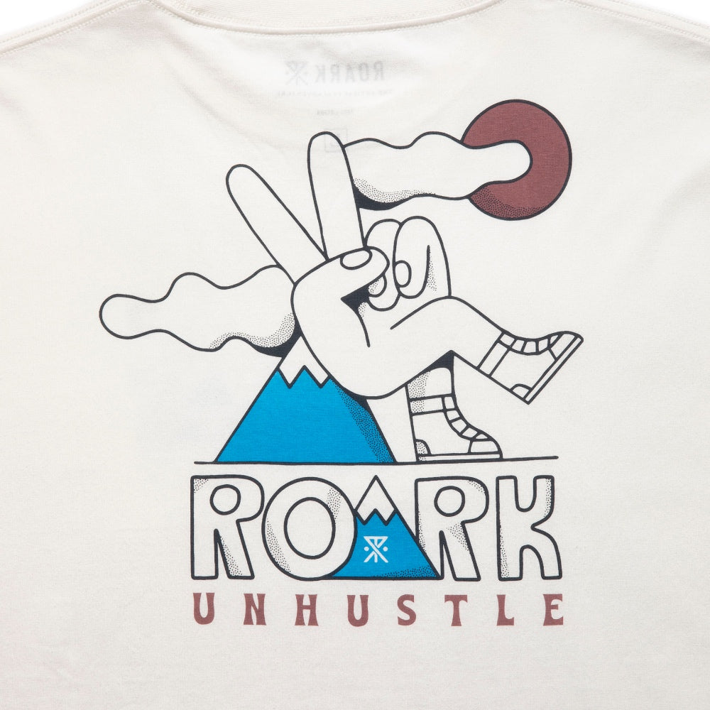 ROARK REVIVAL(ロアーク リバイバル)"UNHUSTLE" L/S TEE プリント ロングスリーブ Tシャツ【RLTJ958-WHT】