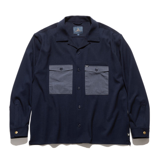 ROARK REVIVAL(ロアーク リバイバル)SHIPMAN CAMP SHIRTS CPO キャンプカラーシャツ【RWJ951-NVY】