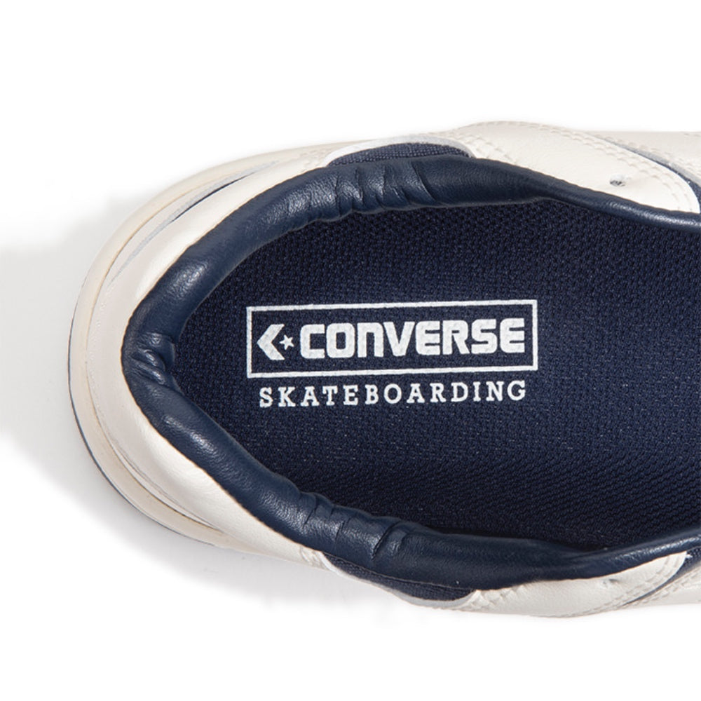 CONVERSE SKATEBOARDING(コンバース スケートボーディング) レザー スニーカー”WEAPON SK OX” ”ホワイト/ネイビー”【34201540230】