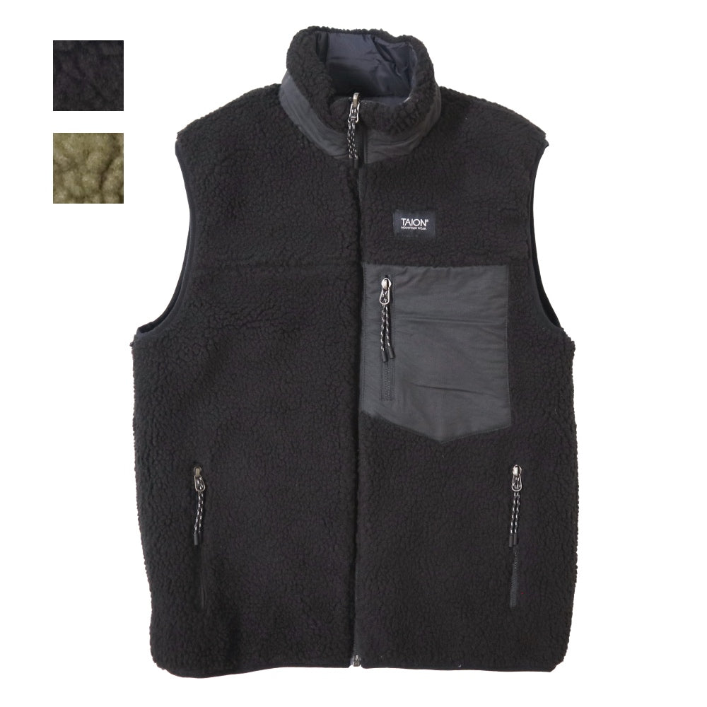 TAION(タイオン)Mountain Reversible Down / Boa Vestマウンテン リバーシブル ダウン/ボア ベスト（ユニセックス）【TAION-R002MB】